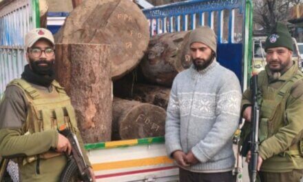 Ganderbal Police Bust Timber Smuggling Racket; Illicit Kail Timber and Vehicle Seized, Accused Arrested