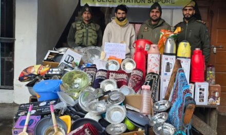 Sopore Police Solve Burglary Case Within 24 Hours; Stolen Property Recovered and Accused Arrested