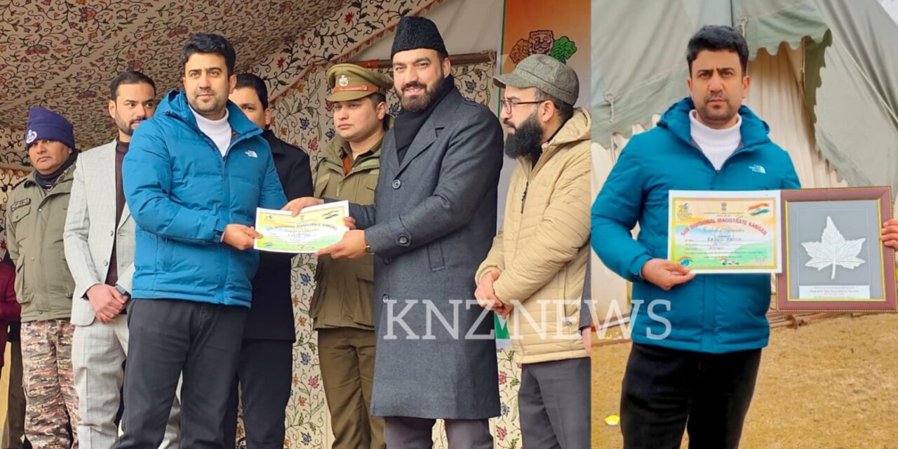 PMGSY Junior Engineer Rashid Bashir Honoured on Republic Day at Kangan