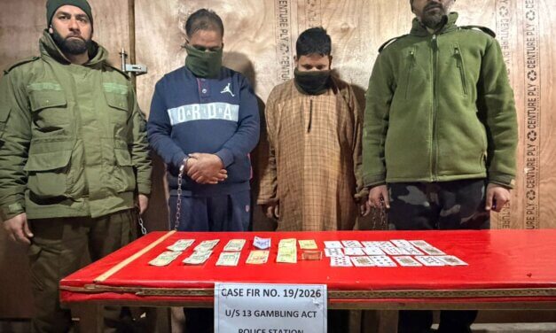 Ganderbal Police Arrest Two for Gambling in Narayan-Bagh; Cash and Playing Cards Seized