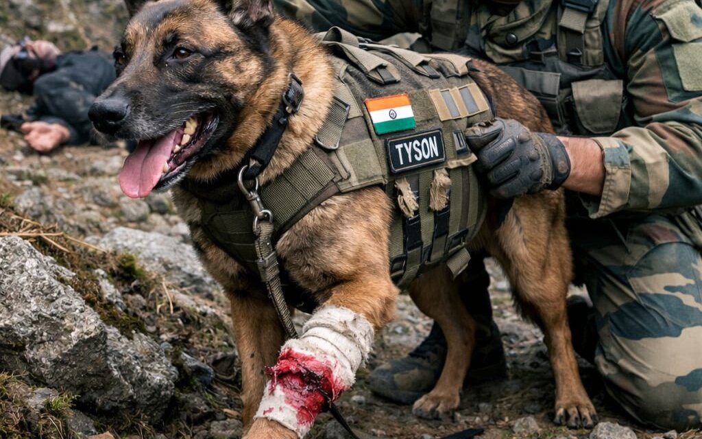 Brave Canine ‘Tyson’ Takes First Bullet in Kishtwar Gunfight, Helps Neutralise Top JeM Commander