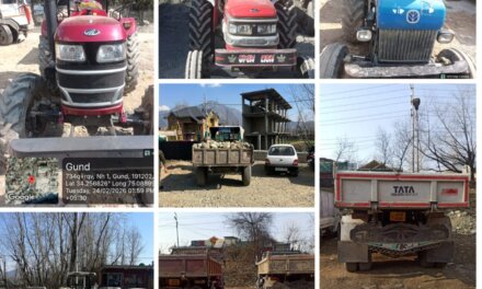Ganderbal Police Seizes 08 Vehicles Involved in Illegal Mineral Extraction