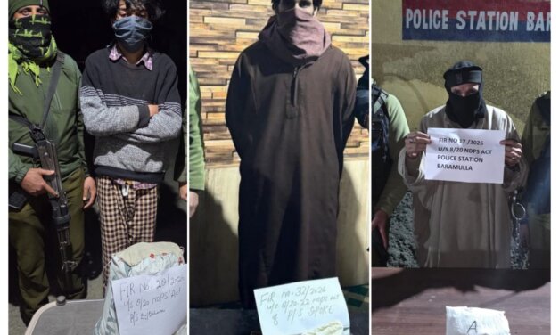 J&K Police arrests 04 drug peddlers; contraband substances recovered