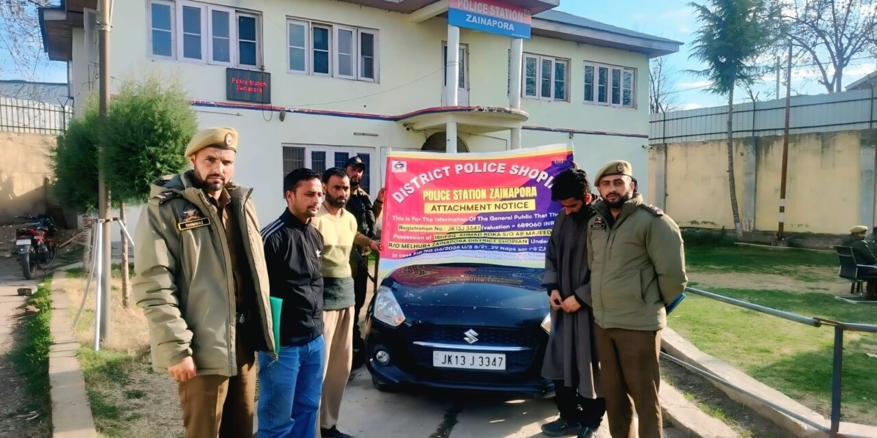 J&K Police seize Vehicle acquired through proceeds of narcotics trade in Shopian