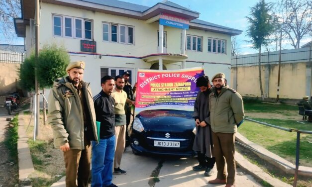 J&K Police seize Vehicle acquired through proceeds of narcotics trade in Shopian