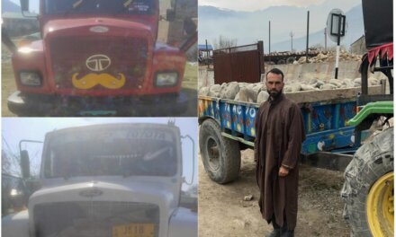 Illegal extraction and transportation of minerals;J&K Police seizes 03 vehicles Ganderbal